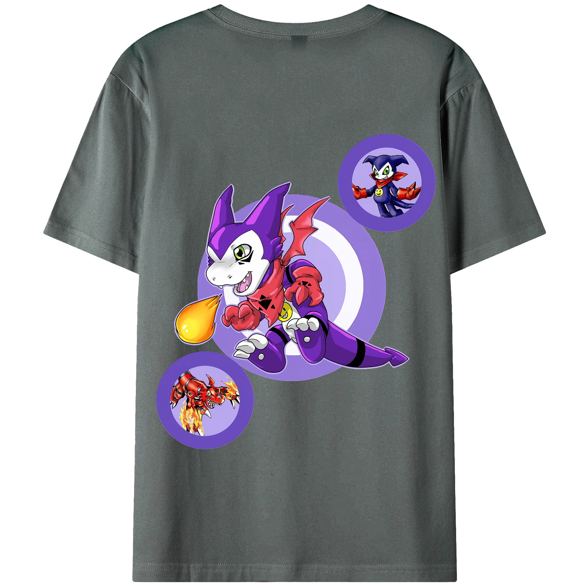 （画像用） Digimon デジタルモンスター/デジモン 綿100％半袖Tシャツ（背面プリント）